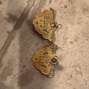 Elegant Gold and Turquoise Earrings